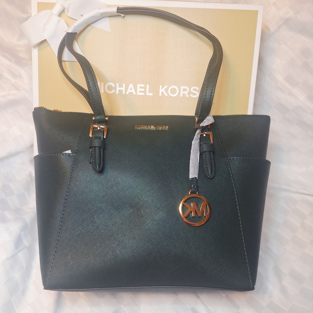 Michael Kors Dark Green Tote Bag